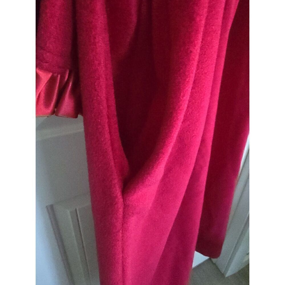 Vintage Appel Zip Housecoat Robe Deep Red Velour Size Medium Made In USA - Picture 7 of 9